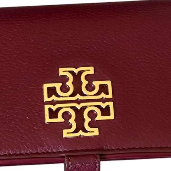 Authentic! Like new! Merlot Burgundy Wine Tory Burch cell phone wallet wristlet - Picture 6 of 6